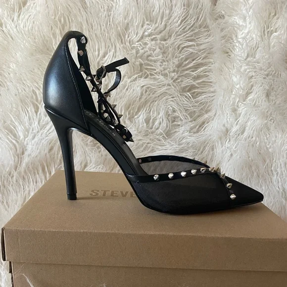 💋 Steve Madden Lupton Mesh Pointed-Toe Pumps, Black, Size 9.5 - Picture 13 of 15